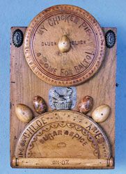 unusual handmade cupboard made from chopping boards & kitchenalia