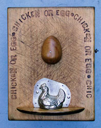 unusual handmade cupboard made from chopping boards & kitchenalia